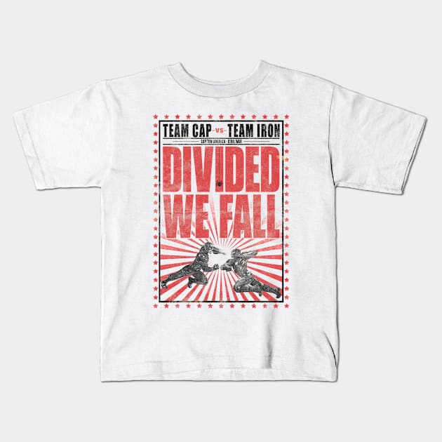 CIVIL WAR - DIVIDED Kids T-Shirt by dinshoran